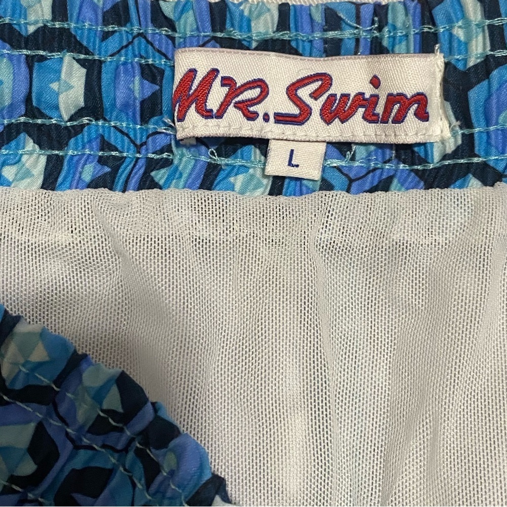 MR Swim Blue Patterned Men's Swim Shorts - Picture 4 of 5
